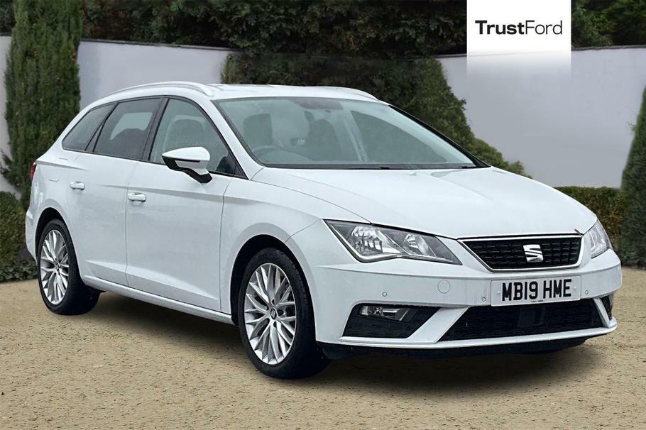 Compare Seat Leon 1.6 Tdi Se Dynamic Estate With Front And Rear Sens MB19HME White