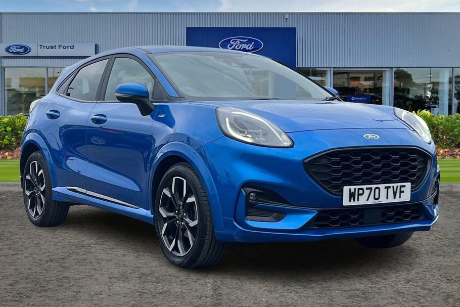 Compare Ford Puma 1.0 Ecoboost Hybrid Mhev St-line X 5Dr- With Satel WP70TVF Blue