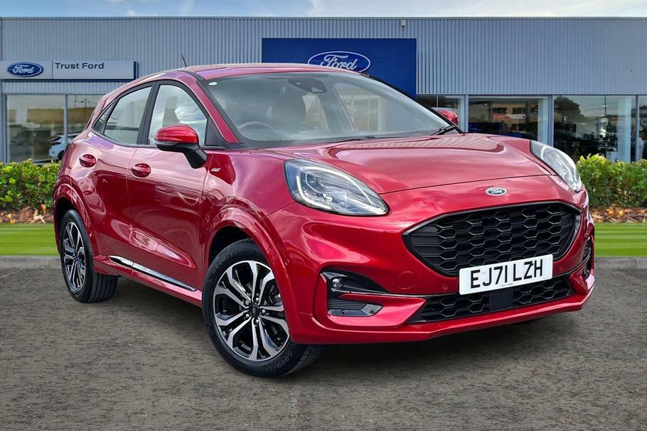 Compare Ford Puma 1.0 Ecoboost Hybrid Mhev St-line Dct EJ71LZH Red