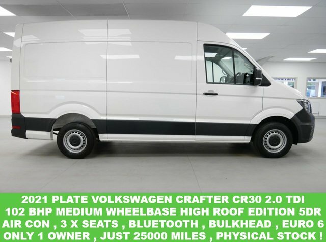 Compare Volkswagen Crafter Cr30 2.0 Tdi 102 Medium Wheelbase High Roof Air GJ21NVW White