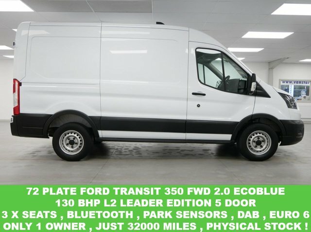 Compare Ford Transit Custom 350 Fwd 2.0 Ebl 130 Bhp L2 Medium Leader Edition HJ72RVV White