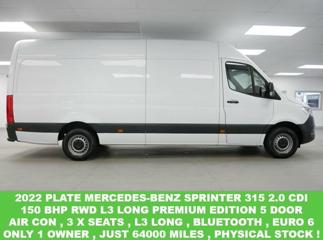 Compare Mercedes-Benz Sprinter 315 2.0 Cdi 150 Bhp Rwd L3 Long Premium Edition LL22HGD White