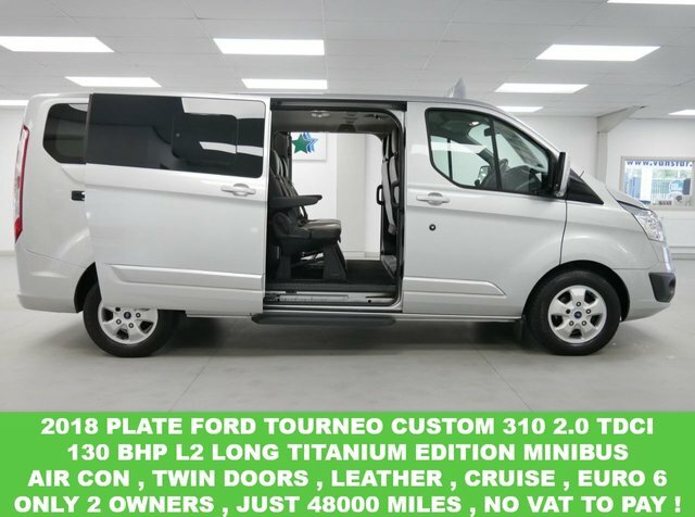 Compare Ford Tourneo Custom 310 2.0 Tdci 130 Bhp L2 Lwb Titanium Minibus 9 Sea CU18WNC Silver