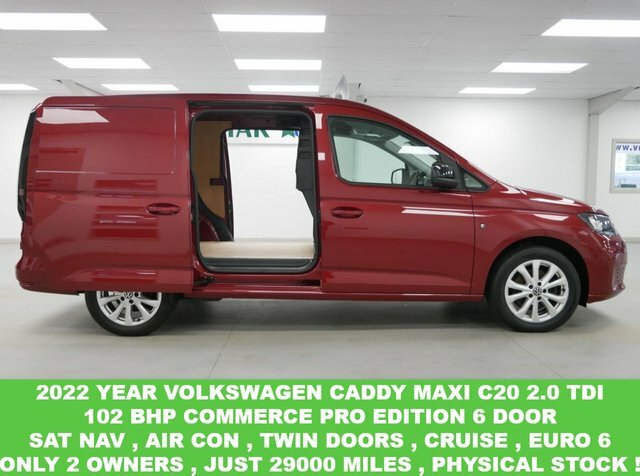 Compare Volkswagen Caddy C20 2.0 Tdi 102 Commerce Pro Edition Sat Nav N YC71DDN Red