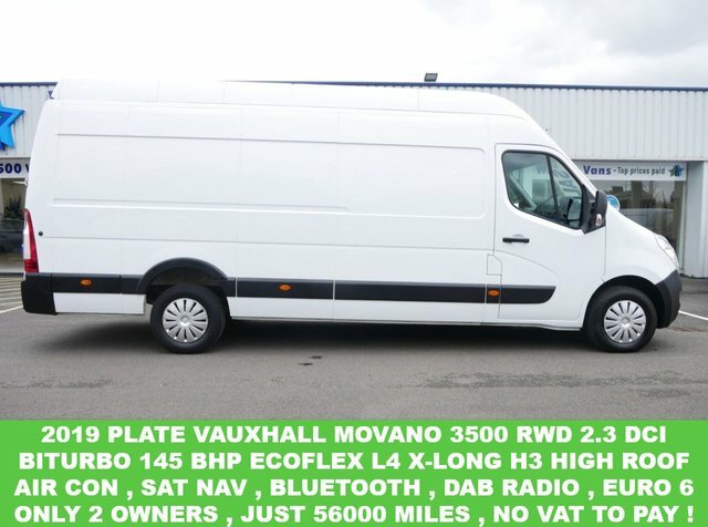 Compare Vauxhall Movano 3500 Rwd 2.3 Dci 145 Bhp L4 X-long H3 High Roof SG19OWR White