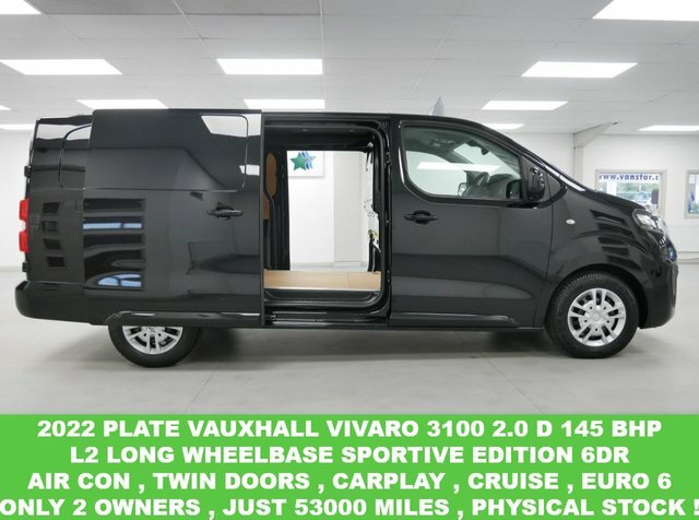 Compare Vauxhall Vivaro 3100 2.0 D 145 Bhp L2 Long Sportive 6Dr Air Con FG22WEV Black