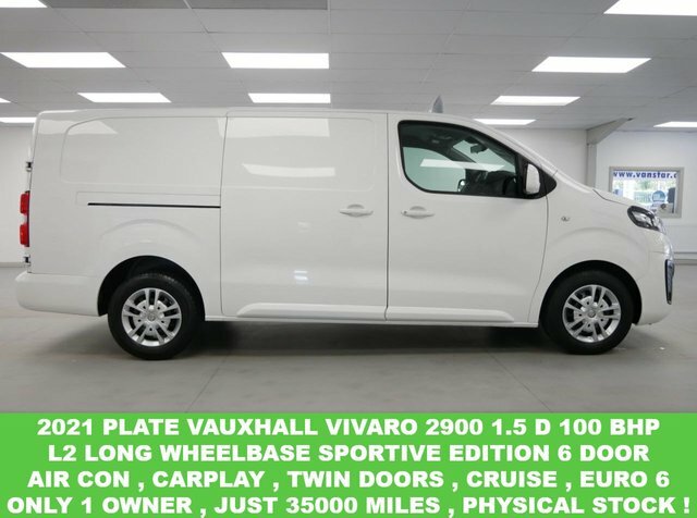 Compare Vauxhall Vivaro 2900 1.5 D 100 Bhp L2 Long Sportive 6Dr Air Con DY21LRF White