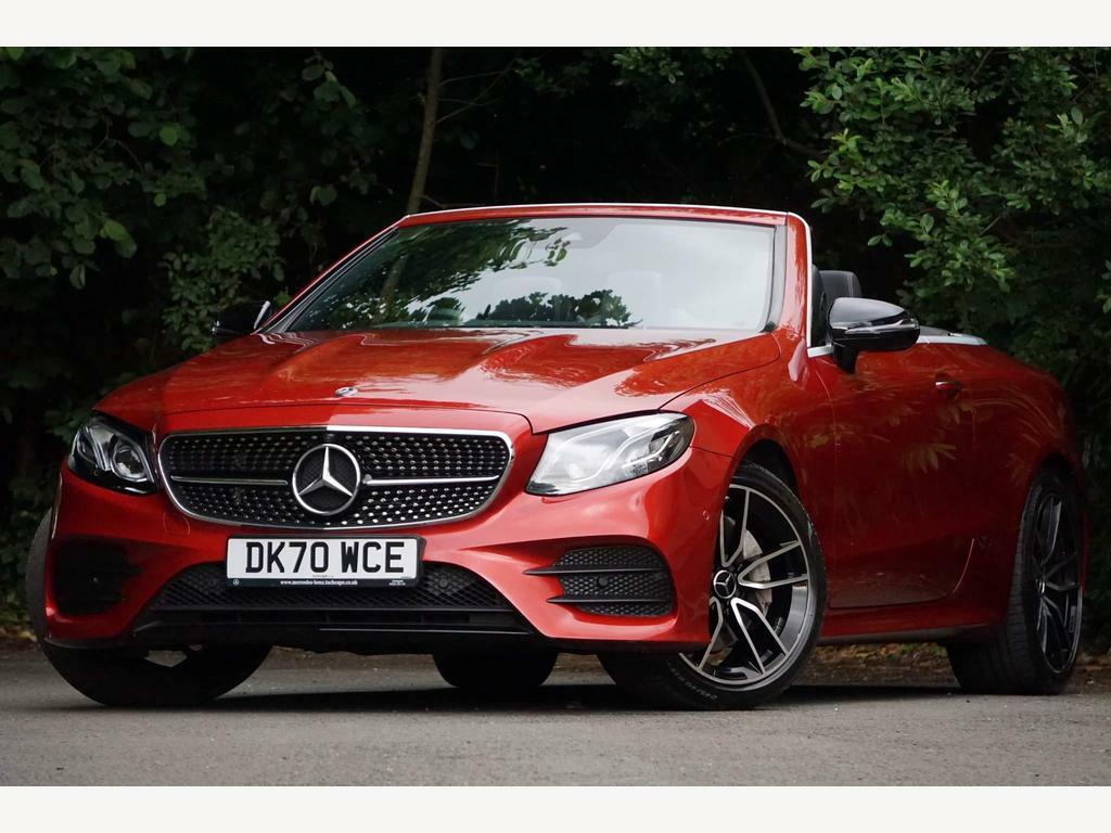 Compare Mercedes-Benz E Class 2.0 E220d Amg Line Premium Plus Cabriolet G-tron DK70WCE Red
