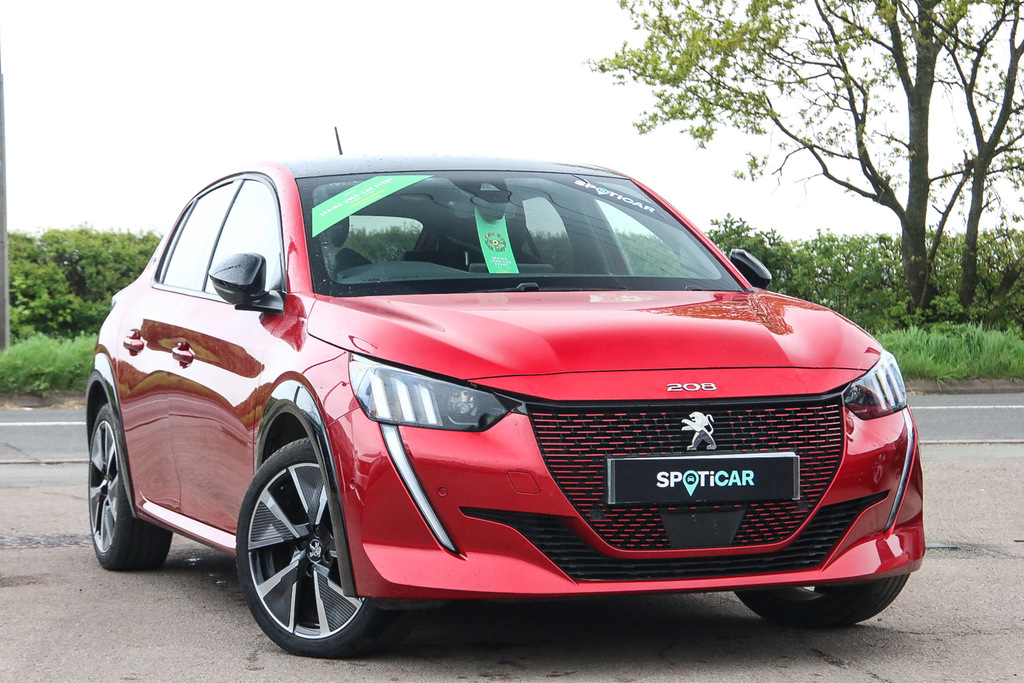 Compare Peugeot e-208 50Kwh Gt Premium Cwvehiclemarketing RK72YXX Red