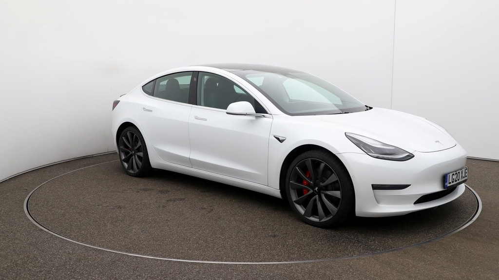 Compare Tesla Model 3 Performance LG20XJE White