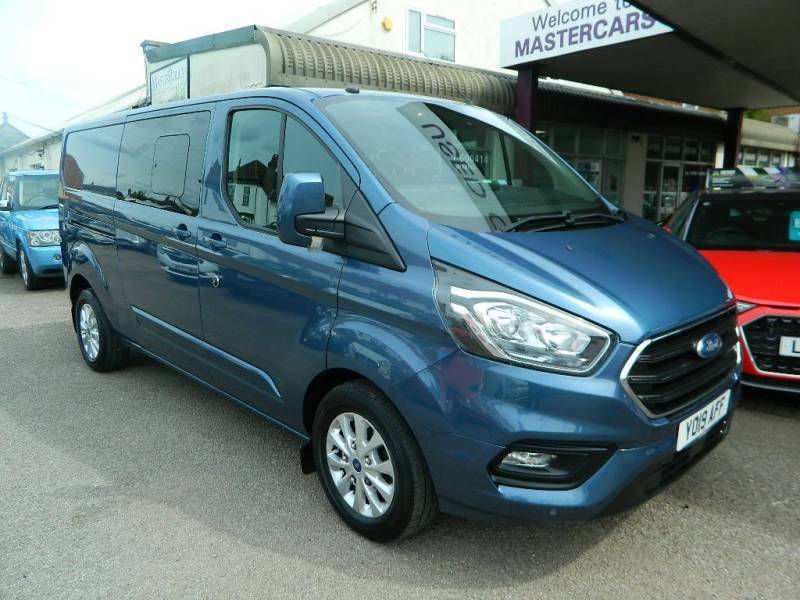 Compare Ford Transit Custom 2.0 Ecoblue 170Ps Low Roof Dcab Limited Van YO19AFF Blue