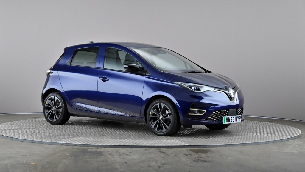 Compare Renault Zoe 100Kw Iconic R135 50Kwh Boost Charge BW23WYP Blue