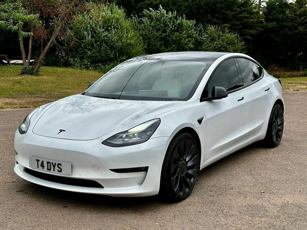 Compare Tesla Model 3 Saloon Dual Motor Performance 4Wde Per T4DYS White
