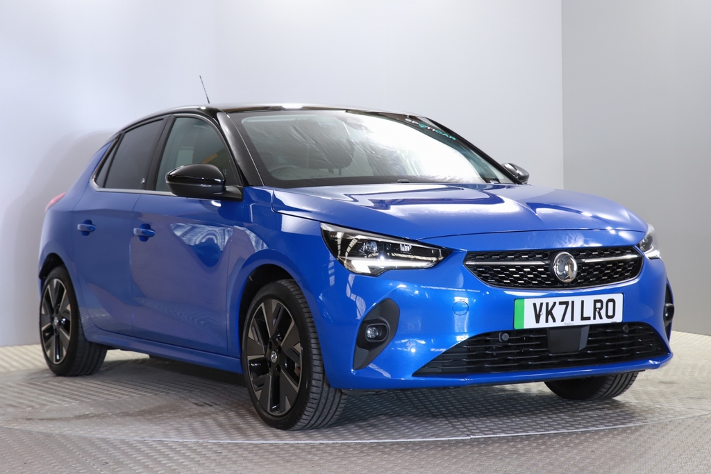 Compare Vauxhall Corsa-e 100Kw Elite Nav Premium 50Kwh 7.4Kwch VK71LRO Blue