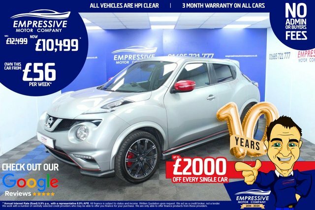 Compare Nissan Juke 1.6 Nismo Rs Dig-t 215 Bhp CF08BER Silver