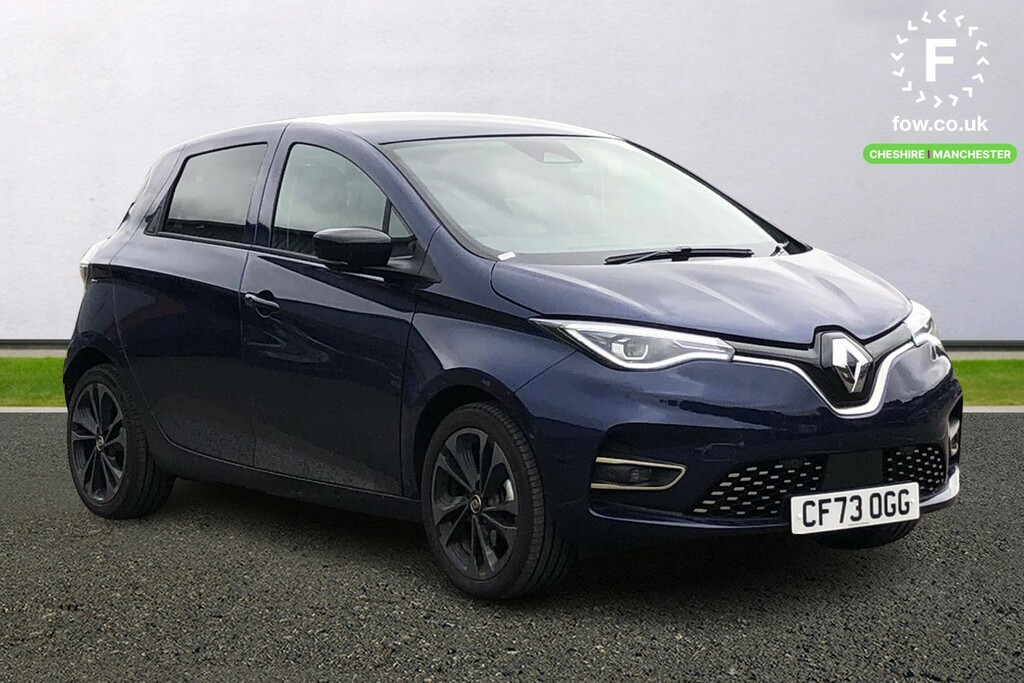 Compare Renault Zoe 100Kw Iconic R135 50Kwh Boost Charge CF73OGG Blue