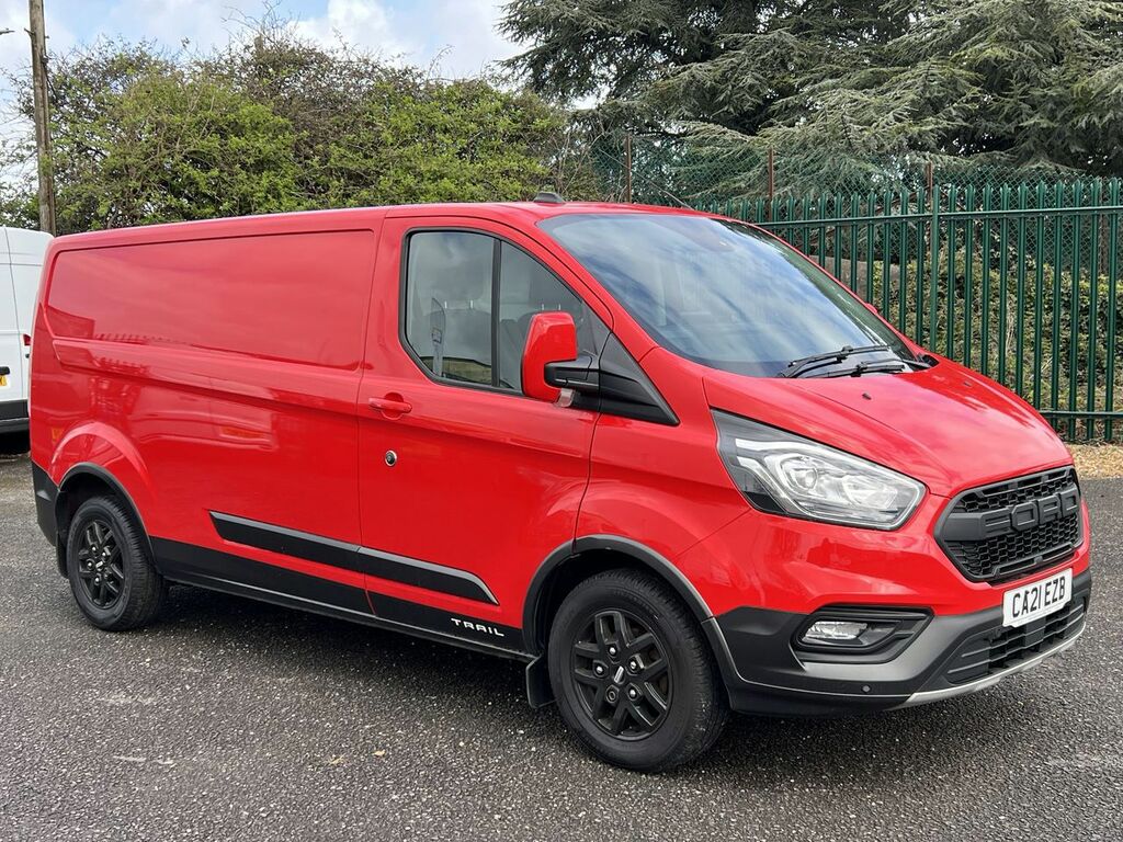 Compare Ford Transit Custom 2.0 Ecoblue 170Ps Low Roof Trail Van CA21EZB Red