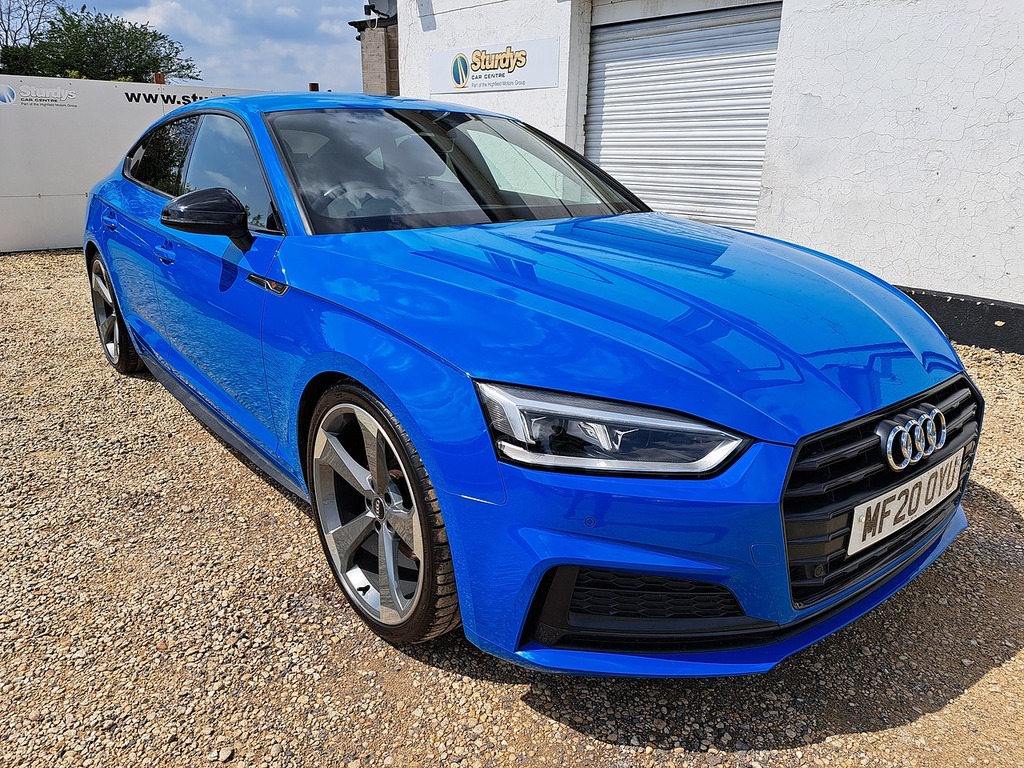 Compare Audi A5 A5 Sportback 35 Tfsi S Line Black Edition S-a MF20OYU Blue