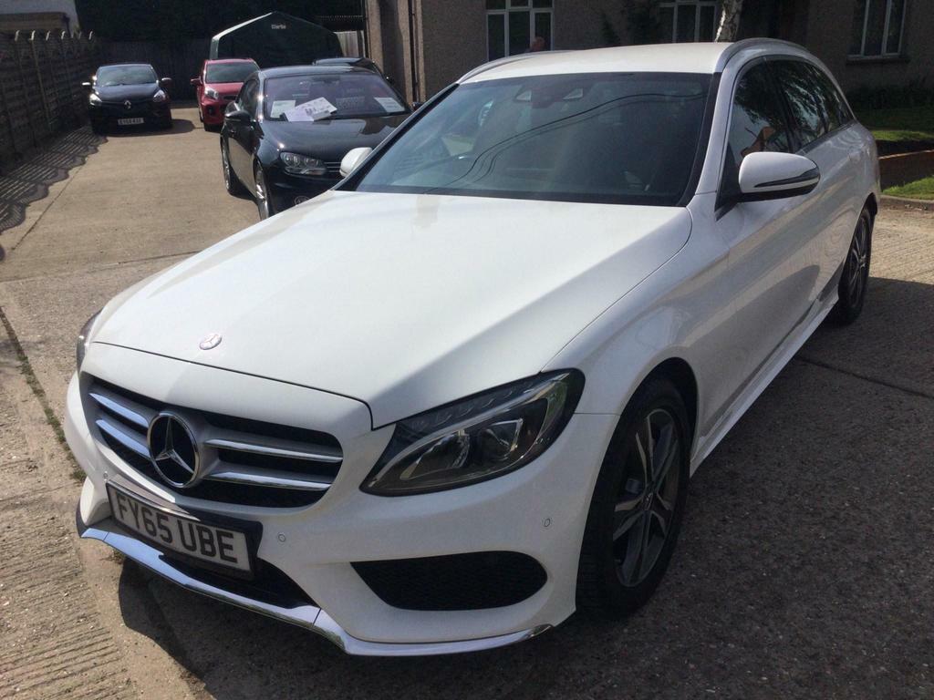Compare Mercedes-Benz C Class 2.0 C200 Amg Line 7G-tronic Euro 6 Ss FY65UBE White