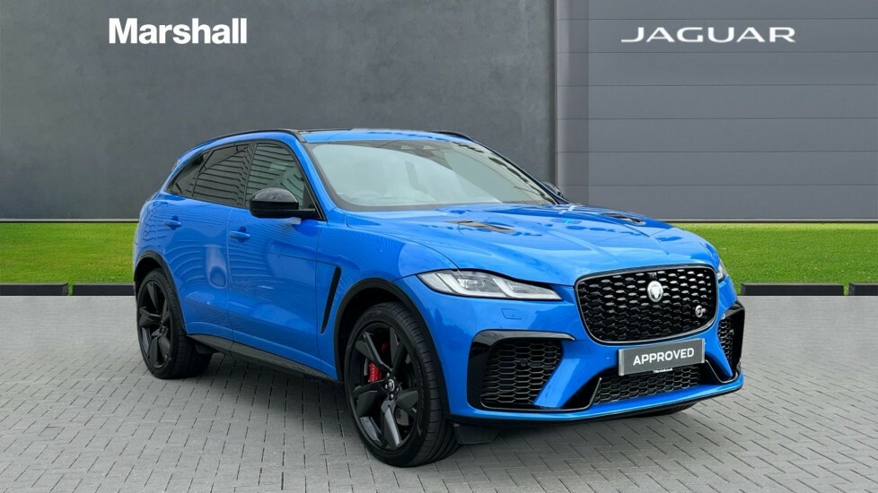 Compare Jaguar F-Pace Jaguar Estate 5.0 V8 550 Svr Awd Panoram OU73XXK Blue