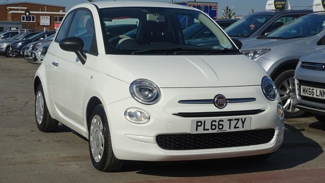 Compare Fiat 500 1.2 Pop 69 Bhp Cheap Tax-clean Example PL66TZY White