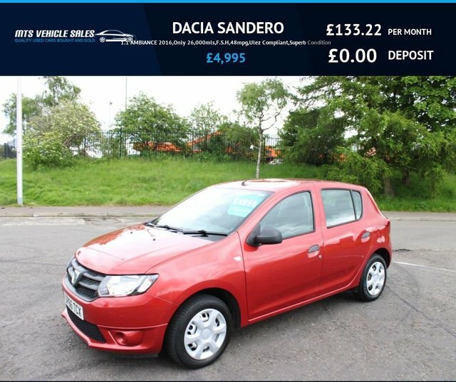 Compare Dacia Sandero 1.1 Ambiance 2016,Only 26,000Mls,f.s.h,48mpg,ulez SP66TCX Red