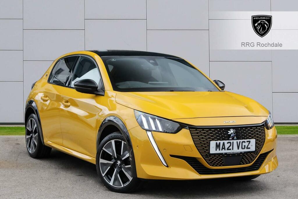 Compare Peugeot e-208 50Kwh Gt MA21VGZ Yellow