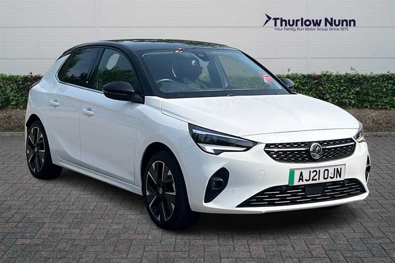 Compare Vauxhall Corsa-e 50Kwh Elite Nav Premium Hatchback Aut AJ21OJN White