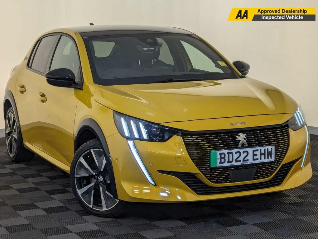 Compare Peugeot e-208 50Kwh Gt 7Kw Charger BD22EHW Yellow